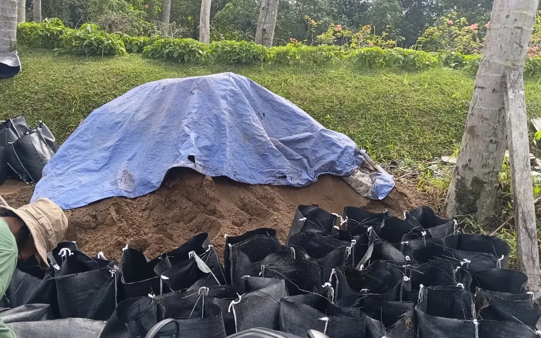 pengisian geotextile bag